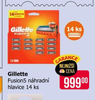 Gillette Fusion5 náhradní hlavice 14 ks