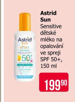 Astrid Sun Sensitive dětské mléko na opalování ve spreji SPF 50+, 150 ml