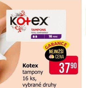 Kotex tampony 16 ks, vybrané druhy