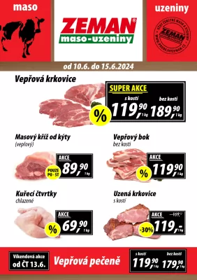 akční leták ZEMAN maso - uzeniny 10.6.2024-15.6.2024
