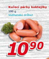 Párky kuřecí Koktejlky Vodňanské kuře