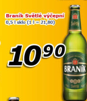 Pivo světlé výčepní 10° Braník