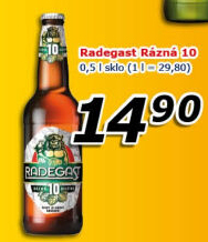 Pivo světlé výčepní Rázná 10° Radegast