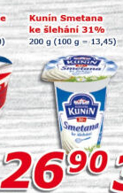 Smetana ke šlehání Mlékárna Kunín 31%