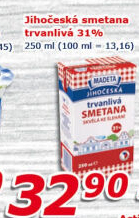 Smetana ke šlehání trvanlivá Jihočeská Madeta 31%