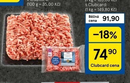 Tesco Mleté maso z vepřové plece