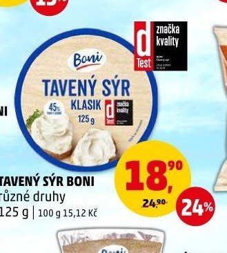 TAVENÝ SÝR BONI různé druhy 125 g