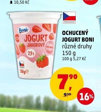 OCHUCENÝ JOGURT BONI různé druhy 150 g