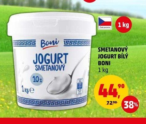 SMETANOVÝ JOGURT BÍLÝ BONI 1 kg