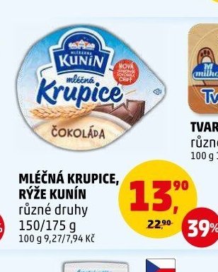 MLÉČNÁ KRUPICE, RÝŽE KUNÍN
