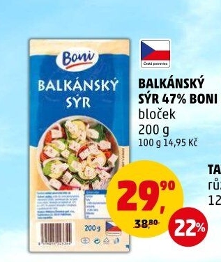 Balkánský sýr Boni
