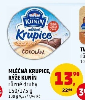 Mléčná krupice Mlékárna Kunín