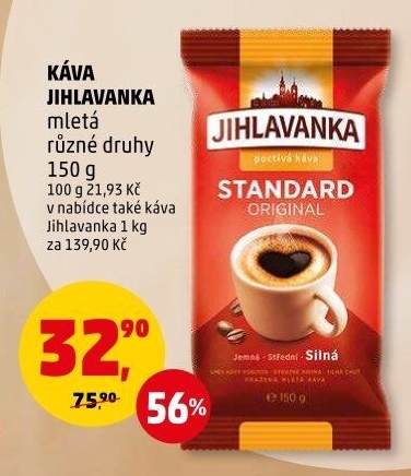 Mleté kávy Jihlavanka