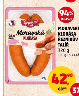 Moravská klobása Řezníkův talíř
