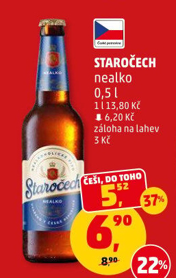 Nealkoholické pivo Staročech