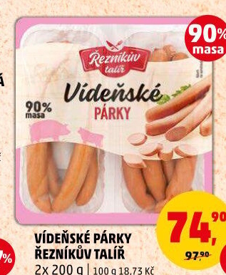 Párky vídeňské Řezníkův talíř