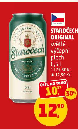 Pivo světlé výčepní Original Staročech