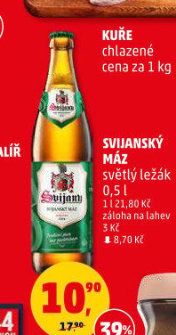 Pivo světlý ležák 11° Svijanský Máz Svijany