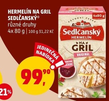 Sýr Hermelín na gril Sedlčanský