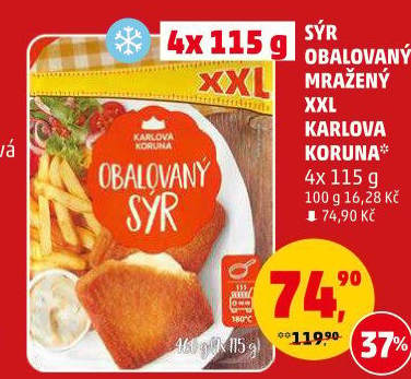 Sýr obalovaný mražený Karlova Koruna