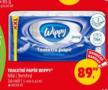 Toaletní papír 3vrstvý Wippy