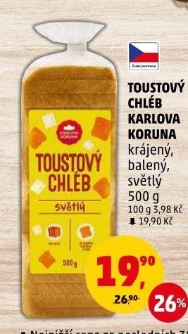 Toustový chléb Karlova Koruna