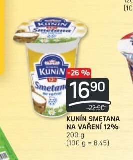 KUNÍN SMETANA NA VAŘENÍ 12%