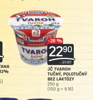 JČ TVAROH TUČNÝ, POLOTUČNÝ BEZ LAKTÓZY