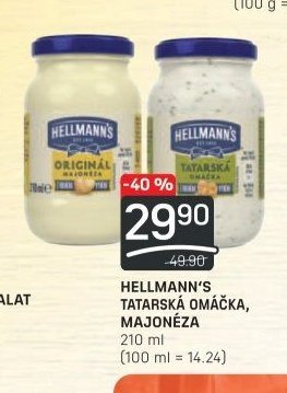 HELLMANN'S TATARSKÁ OMÁČKA, MAJONÉZA