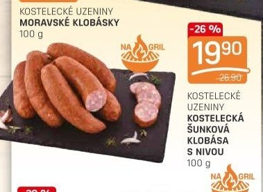Kostelecké uzeniny Kostelecká šunková klobása s nivou