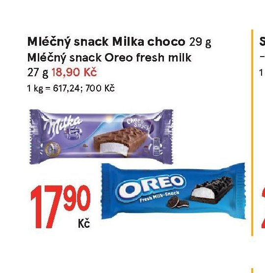 Mléčný snack Milka choco 29 g