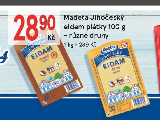 Madeta Jihočeský eidam plátky 100 g