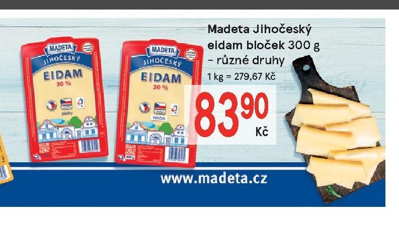Madeta Jihočeský eidam bloček 300 g