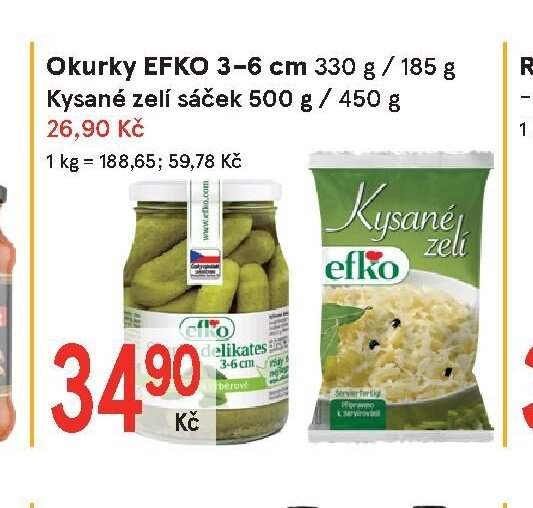 Okurky EFKO 3-6 cm 330 g / 185 g