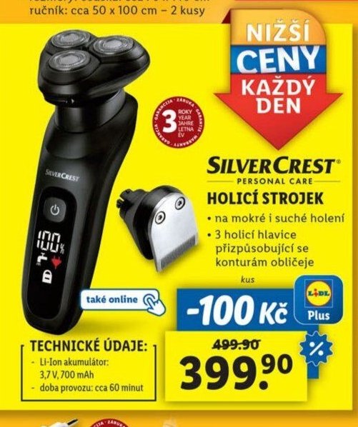 SILVERCREST PERSONAL CARE HOLICÍ STROJEK
