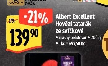 Albert Excellent Hovězí tatarák ze svíčkové
