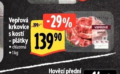 Vepřová krkovice s kostí - plátky