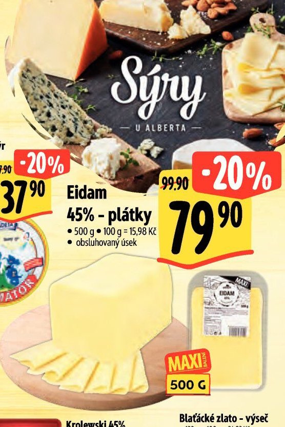 Eidam 45% - plátky