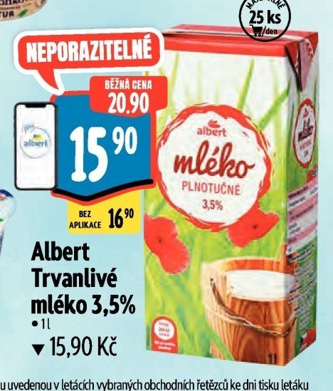 Albert Trvanlivé mléko 3,5%