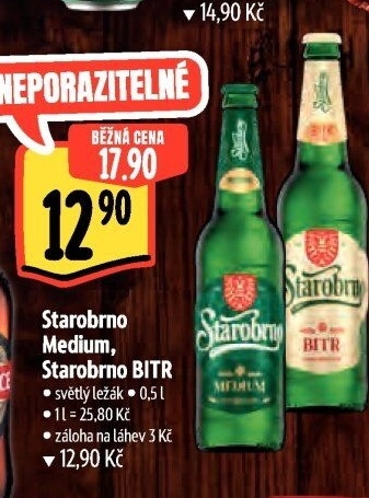 Pivo světlý ležák 11° Medium Starobrno