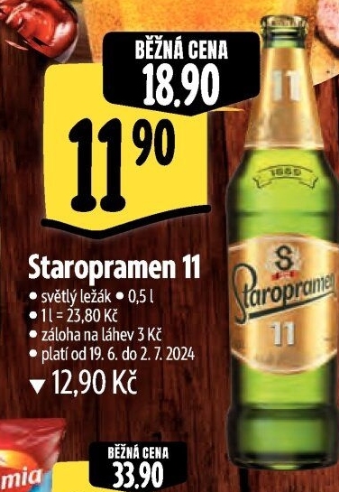 Pivo světlý ležák 11° Staropramen