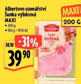 Šunka výběrová dušená Albertovo uzenářství