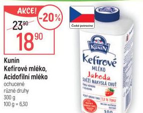 Acidofilní mléko ochucené Mlékárna Kunín