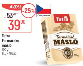 Máslo farmářské Tatra