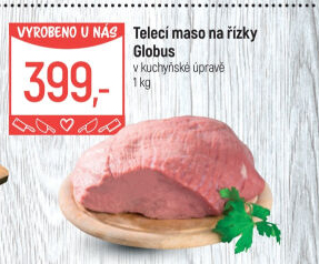 Telecí maso na řízky Globus