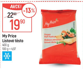 Těsto listové mražené My Price