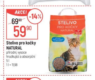 Stelivo pro kočky NATURAL