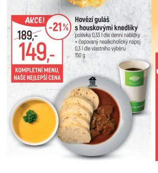 Hovězí guláš s houskovými knedlíky
