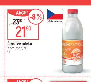 Čerstvé mléko plnotučné 3,5%