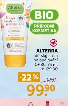 Krém dětský na opalování OF 30 Alterra